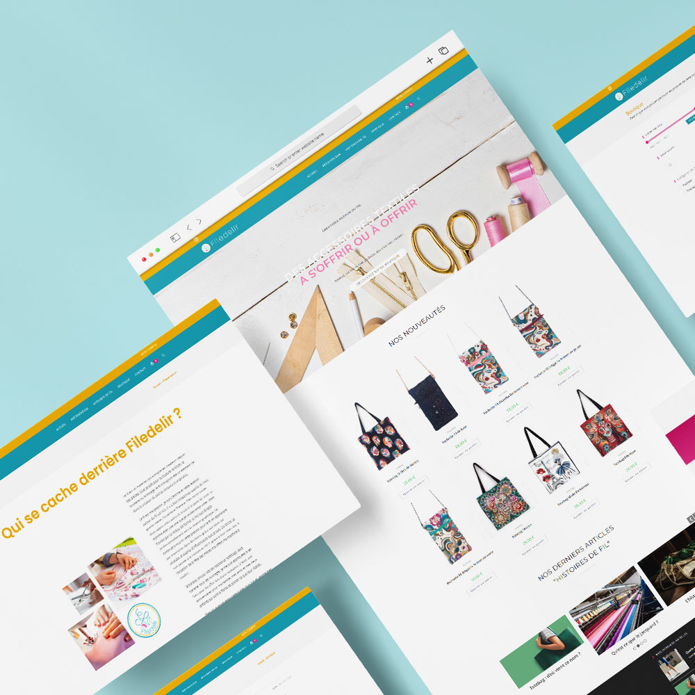 Pages du site e-commerce filedelir